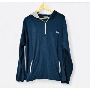 Fish Hippie Shirt Mens XL Blue long Sleeve Fishing Pullover Hoodie Tee